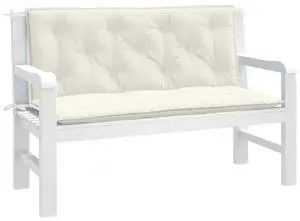 vidaXL Garden Bench Cushion Melange cream 100% polyester 47.2x19.7x2.8 in