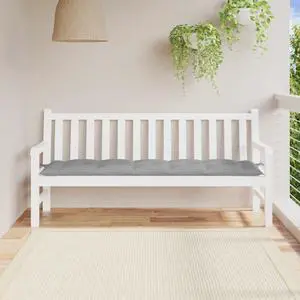 vidaXL Garden Bench Cushion Grey Oxford fabric, Hollow fiber 70.9x19.7 in vidaXL Garden Bench Cushion Grey Oxford fabric, Hollow fiber 70.9x19.7 in
