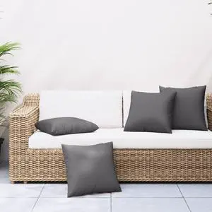 vidaXL Sofa Cushion Set of 4 Anthracite 100% Polyester 16x16 in