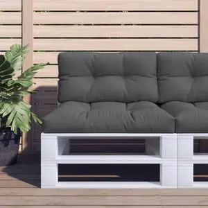 vidaXL Pallet Cushion Anthracite 100% polyester 31.5 x 15.7 x 4.7 in