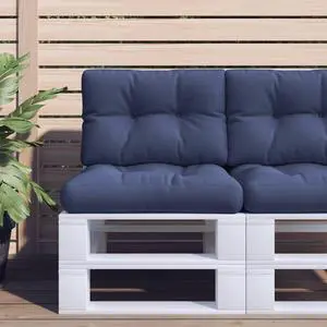 vidaXL Pallet Cushion Navy blue Fabric (100% polyester) 19.7x15.7x4.7 in