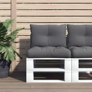 vidaXL Pallet Cushion Set of 2 Anthracite Polyester Medium