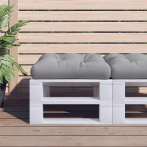 vidaXL Pallet Cushion Grey Fabric (100% polyester) 24.2 x 23.6 x 3.9 in