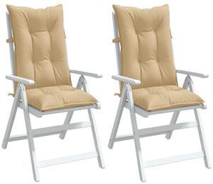 vidaXL Highback Chair Cushion Set of 2 Melange Beige