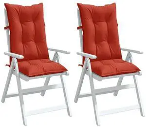 vidaXL Highback Chair Cushion Set of 2 Melange red 100% polyester