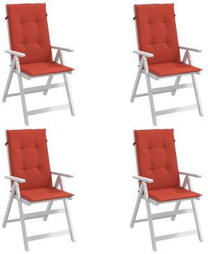vidaXL Highback Chair Cushion Set of 4 Melange red 100% Polyester Medium
