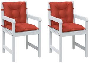 vidaXL Lowback Chair Cushion Set of 2 Melange Red 100% polyester
