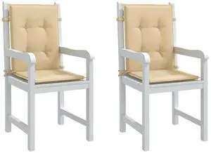 vidaXL Lowback Chair Cushion Set of 2 Melange Beige