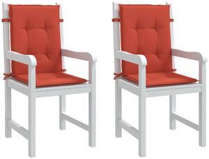 vidaXL Lowback Chair Cushion Set of 2 Melange Red 100% Polyester