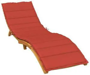 vidaXL Sun Lounger Cushion Melange Red 100% Polyester 78.7 x 23.6 x 1.6 in
