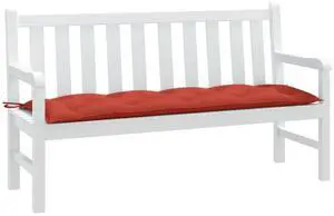 vidaXL Garden Bench Cushion Melange Red 100% Polyester 59 x 19.7 x 2.8 in