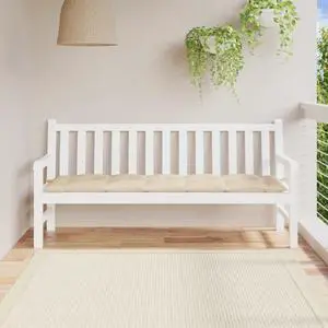 vidaXL Garden Bench Cushion Beige 100% polyester 27.9 x 7.8 x 1.1 inches