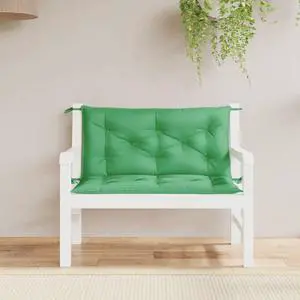 vidaXL Garden Bench Cushion Set of 2 Green Oxford fabric (100% polyester) vidaXL Garden Bench Cushion Set of 2 Green Oxford fabric (100% polyester)
