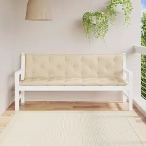 vidaXL Garden Bench Cushion Set of 2 Beige 100% polyester (Oxford fabric)