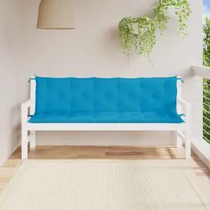 vidaXL Garden Bench Cushions Outdoor Seating Pad 2 Pcs Light Blue Oxford Fabric