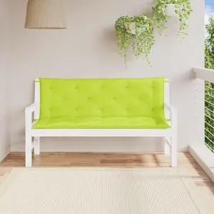 vidaXL Garden Bench Cushions Outdoor Seat Pad 2 Pcs Bright Green Oxford Fabric