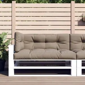 vidaXL Pallet Cushion Taupe 100% polyester, hollow fiber Extra Thick