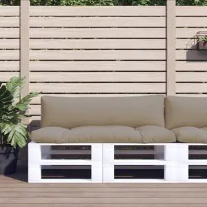 vidaXL Pallet Cushion Set of 2 Taupe 100% Polyester Large