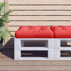 vidaXL Pallet Cushion Red Polyester 23.6"" x 23.6"" x 4.7
