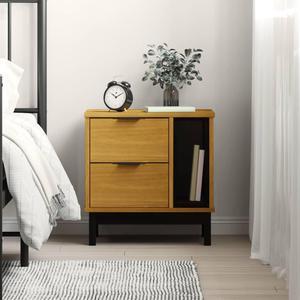 vidaXL Bedside Cabinet Oak Solid pine wood, engineered wood, plastic