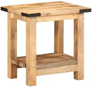 vidaXL Side Table Natural Wood Solid Mango Wood Small Side Table