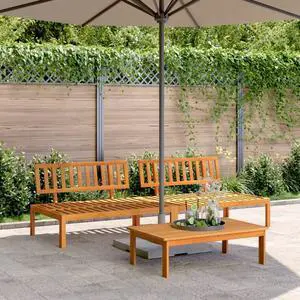 vidaXL Garden Pallet Middle Sofa Natural Wood Solid acacia wood Medium