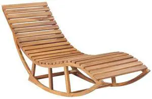 vidaXL Patio Lounge Chair Outdoor Rocking Chair Sunlounger Solid Teak Wood