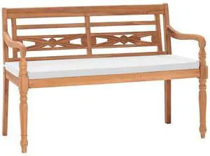 vidaXL Batavia Bench with Cushions 47.2" Teak