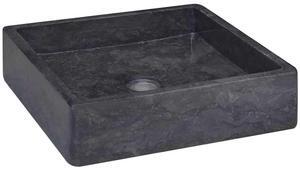 vidaXL Sink Bathroom Wash Basin Vessel Sink Black 15.7"x15.7"x3.9" Marble