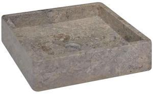vidaXL Sink Bathroom Wash Basin Vanity Vessel Sink Gray 15.7"x15.7"x3.9" Marble
