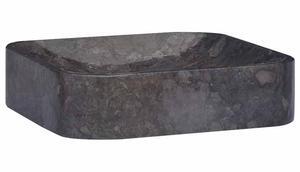 vidaXL Sink Bathroom Wash Basin Vessel Sink Black 15.7"x15.7"x3.9" Marble
