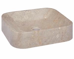 vidaXL Sink Bathroom Wash Basin Vanity Vessel Sink Gray 15.7"x15.7"x3.9" Marble