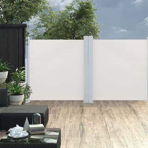 vidaXL Retractable Side Awning Patio Folding Privacy Screen Cream 47.2"x236.2"