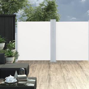 vidaXL Retractable Side Awning Patio Folding Privacy Screen 66.9"x236.2" Cream