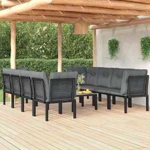 vidaXL Garden Lounge Set Black and Grey