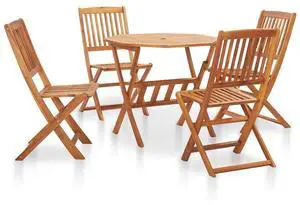 vidaXL Outdoor Dining Set Natural wood finish Solid Acacia wood Medium