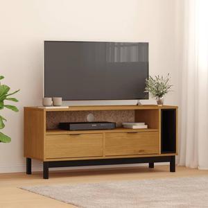 vidaXL TV Cabinet Oak Solid pine wood with an oak finish Medium