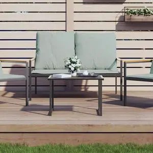 vidaXL Garden Table Anthracite Powder-coated Steel Compact Modular vidaXL Garden Table Anthracite Powder-coated Steel Compact Modular