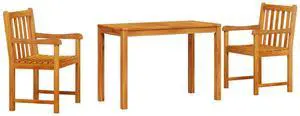 vidaXL Garden Dining Set 3 pcs Brown solid acacia wood