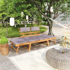 vidaXL Garden Bench Dark Grey, Natural Wood