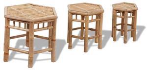 vidaXL Garden Stool Set of 3 Natural Bamboo Small to Large Stackable