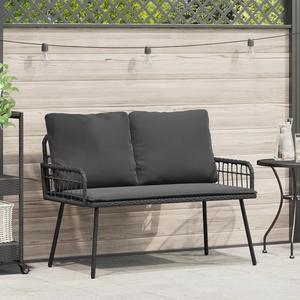 vidaXL Garden Bench Black 114x64x78 cm Poly Rattan