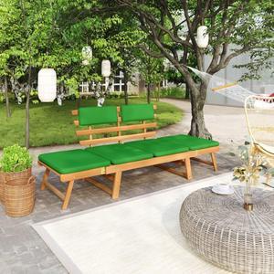 vidaXL Garden Bench Green Solid acacia wood 74.8 in Convertible