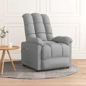 vidaXL Massage Chair Adjustable Reclining Seating Furniture Light Gray Fabric