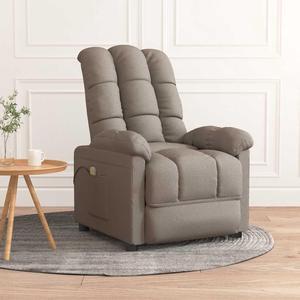 vidaXL Massage Chair Adjustable Wingback Push Armchair Furniture Taupe Fabric