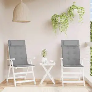 vidaXL Chair Cushion 2 Pcs Backrest Pillow Outdoor Seat Pad Gray Oxford Fabric