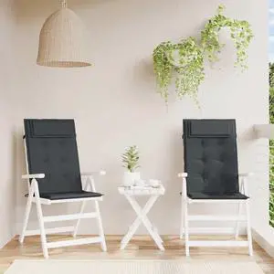 vidaXL Chair Cushion 2 Pcs Backrest Pillow Seat Cushion Black Oxford Fabric