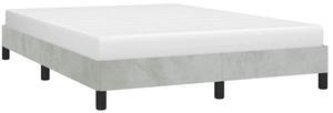 vidaXL Full Size Bed Frame with Plywood Slats, Platform Bed Frame, Velvet Upholstered Mattress Foundation, No Box Spring Needed & Easy Assembly, Light Gray, without Mattress