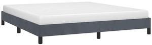 vidaXL King Size Bed Frame with Plywood Slats, Platform Bed Frame, Velvet Upholstered Mattress Foundation, No Box Spring Needed & Easy Assembly, Dark Gray, without Mattress