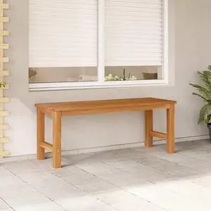 vidaXL Patio Bench, Indoor/Outdoor Bench for Entryway Garden Park Potting Picnic, Solid Teak Wood, Easy Assembly,  44.9" x 15.7" x 17.7" Brown